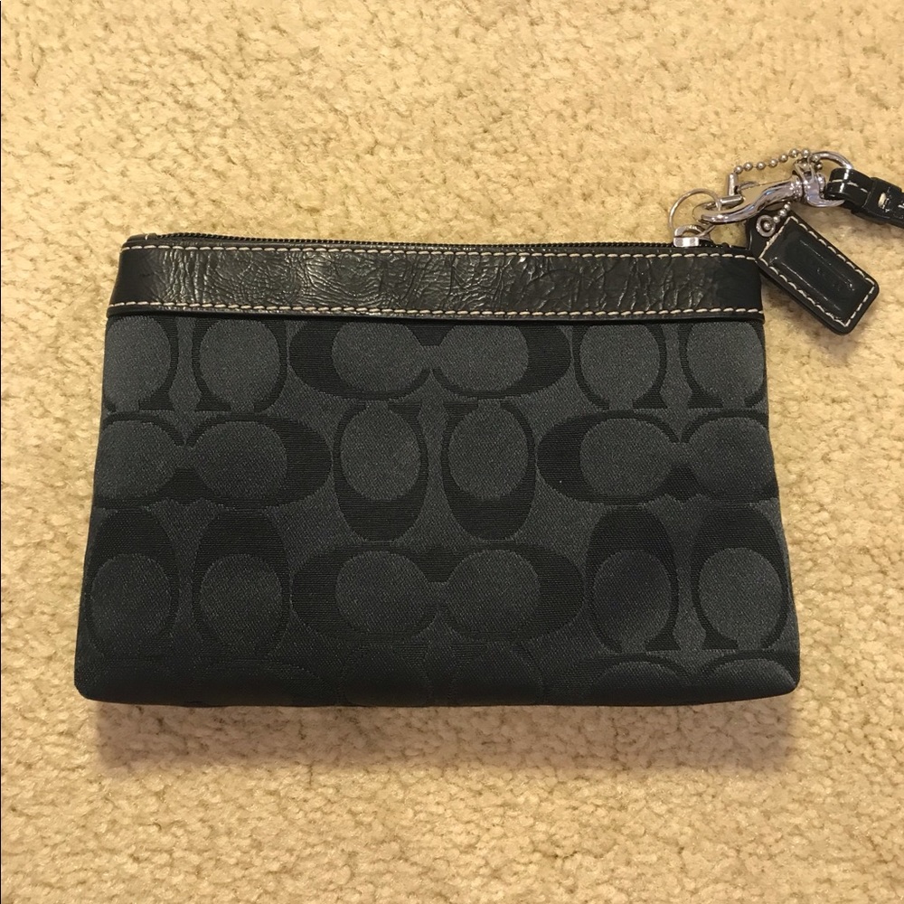 Black Coach Wristlet in Iconic Coach Print